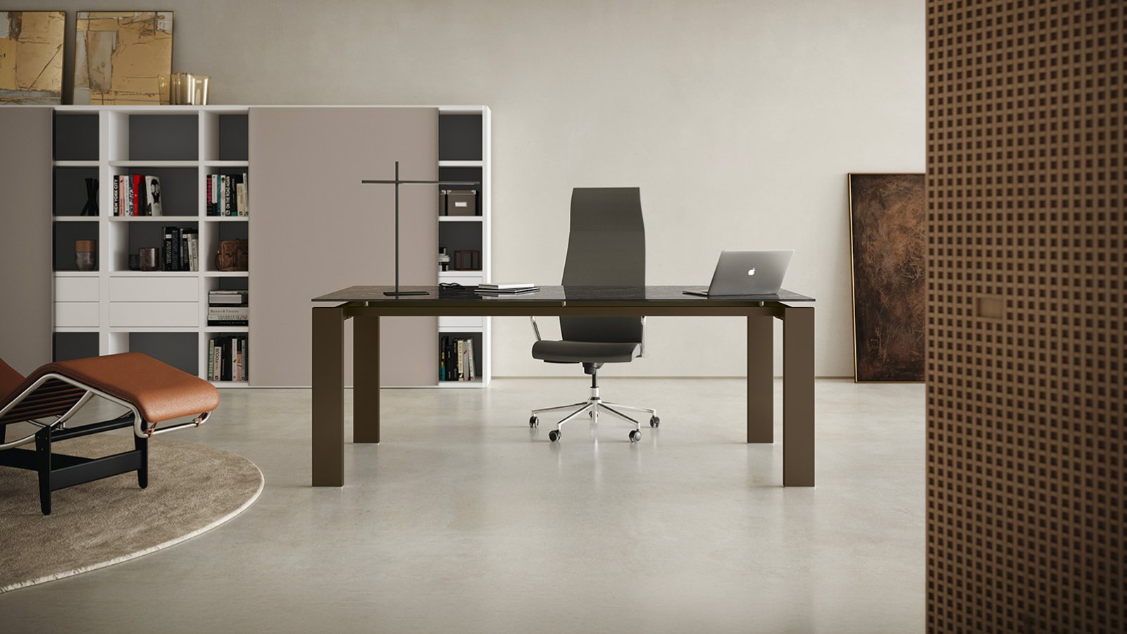 Colombini Office GO 行政办公桌，三聚氰胺支撑