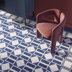 Mutina Margherita 手绘图案砖 Square Blue