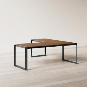 Archiutti 方形会议桌，Tortona 橡木桌面与桌面出线口