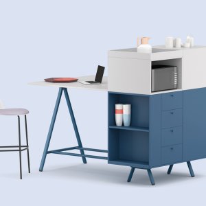 Archiutti Lay 茶歇柜，开放格用于放置小家电