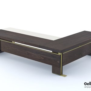 Della Rovere 带竖纹玻璃与 LED 灯光的书柜