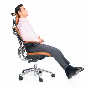 行政办公桌前的 Humanscale Freedom