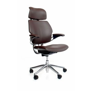 Humanscale Freedom 行政椅，皮面带颈枕