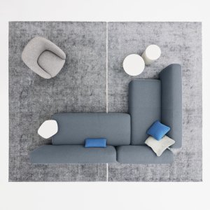 可拆洗织物面料的 Suiseki 沙发