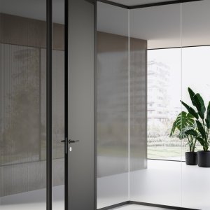 围合会议室的 Mood M2 双层玻璃隔断