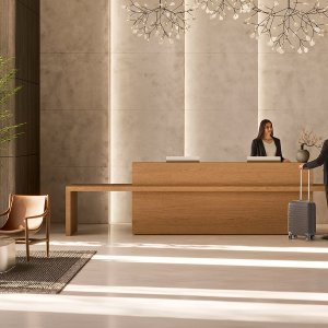 Kyo Reception 的水平线构图与纯粹体量