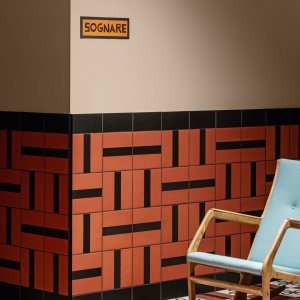 Du Pasquier 手绘的 Rhombus White 图案瓷砖