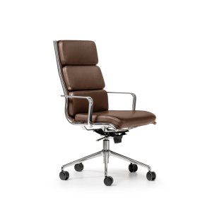 Quinti The Season Comfort 老板椅，黑色真皮高背配脚轮